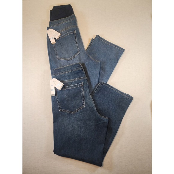 Time and Tru Denim - Time and Tru Maternity Straight Leg Crop Jeans M 8-10 Bundle 2 Pair Support NWT